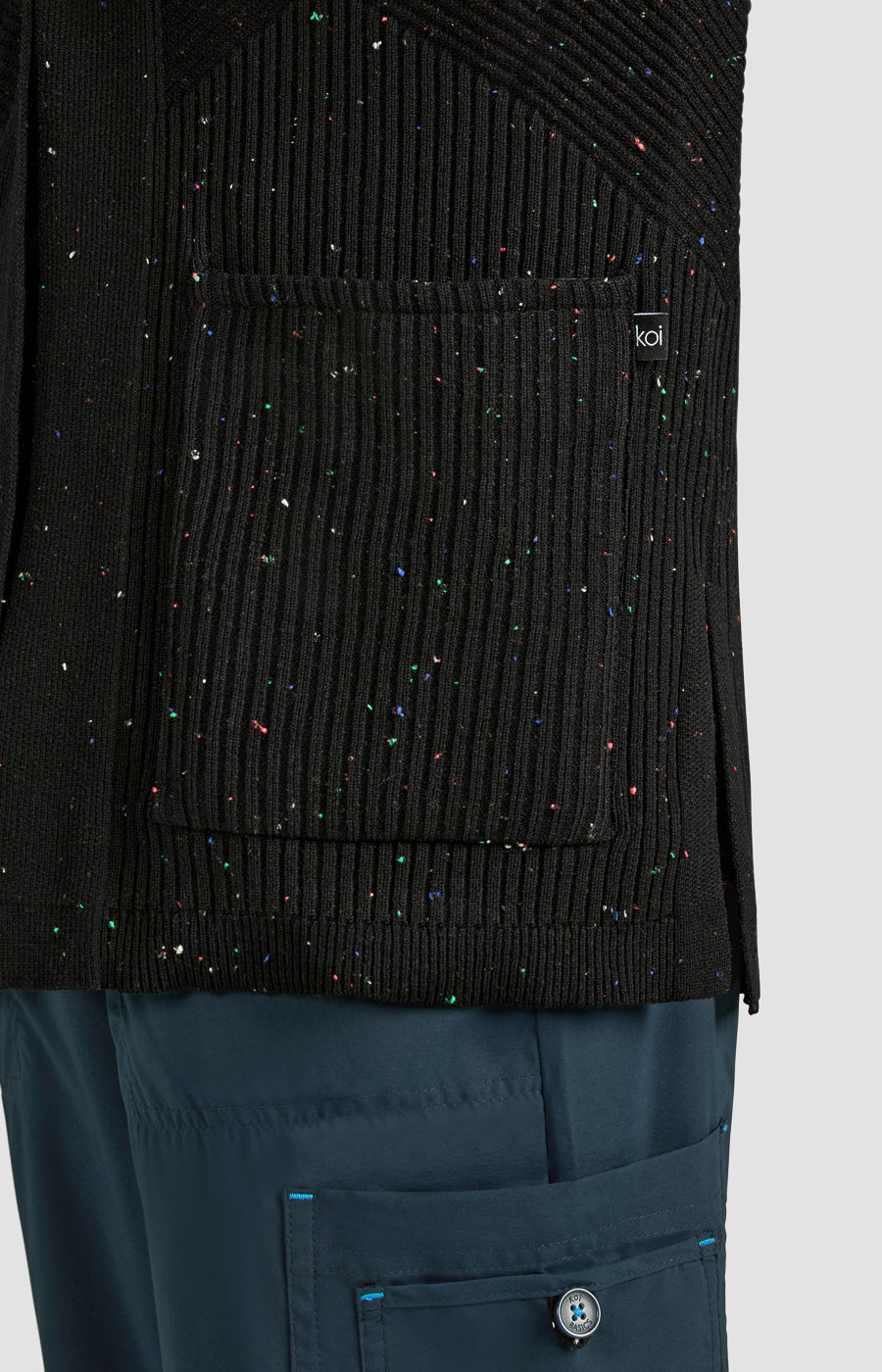 Kori Sweater Black Multi-Color Speckled Dots