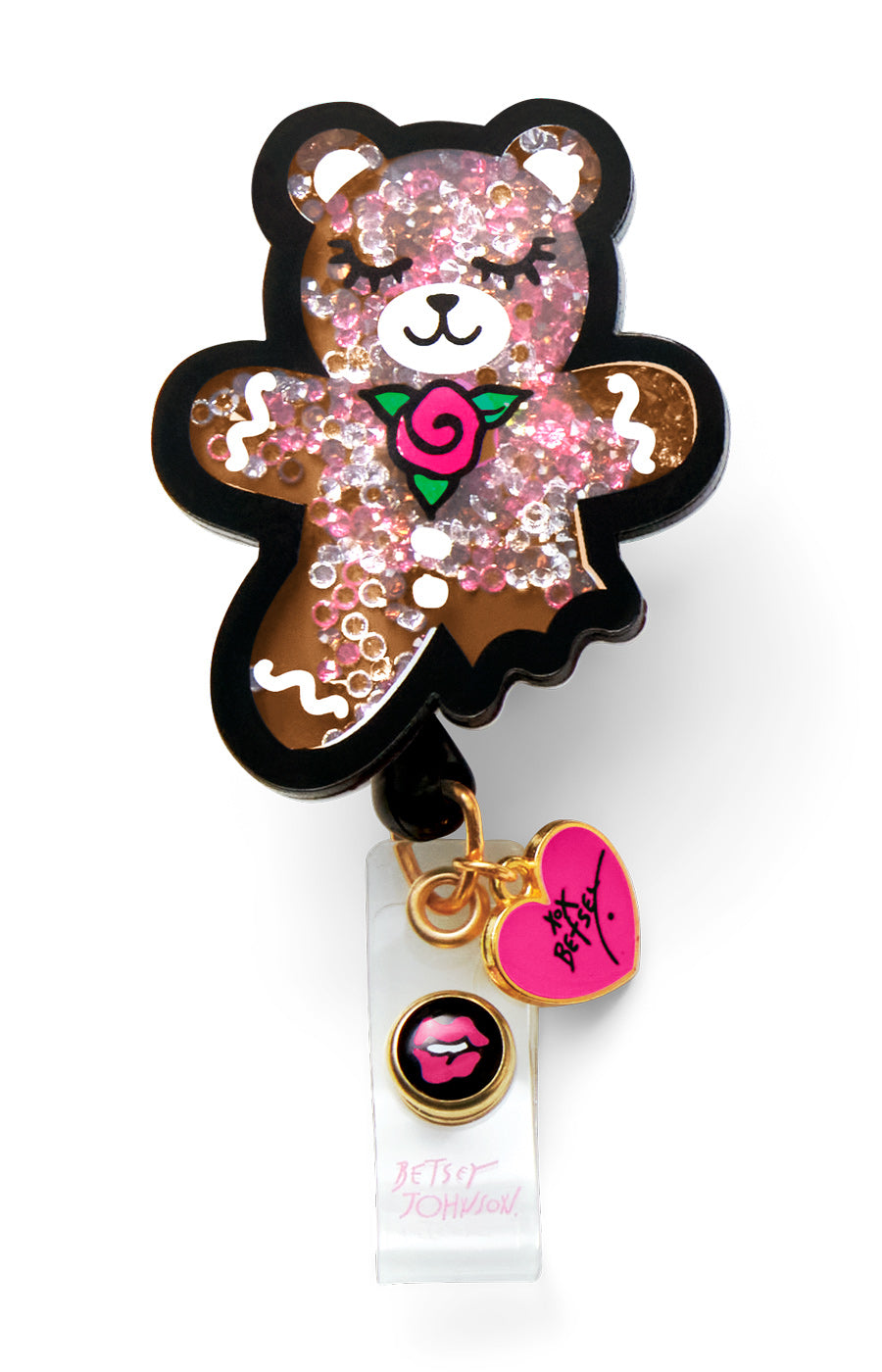 Betsey Retractable Badges Gingerbread Bear