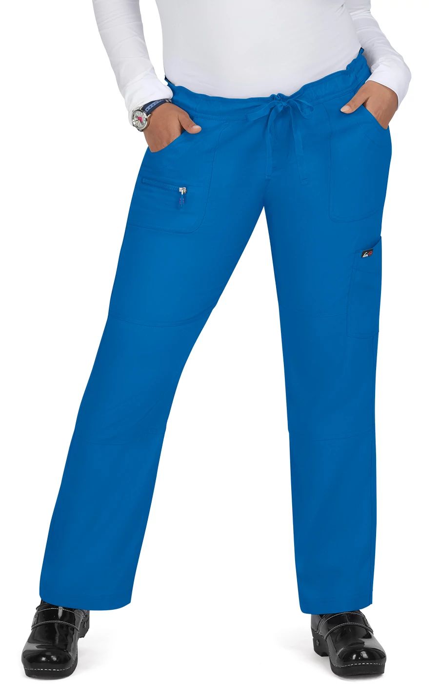 Buy Women's Straight Regular Fit Cotton Silk White, Blue Combo Trousers Pant  Set (L White & Blue) at Amazon.in